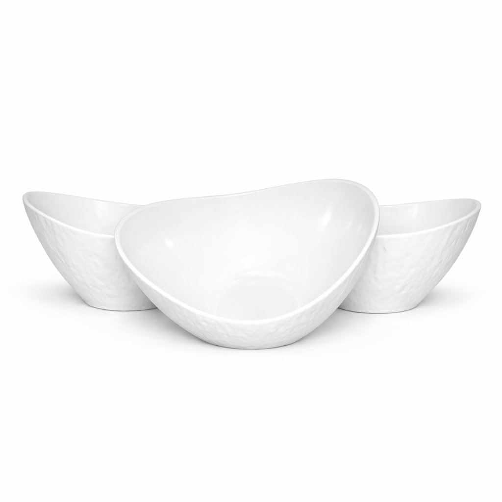 WHITE INGOT SHAPE CROCKERY BOWL