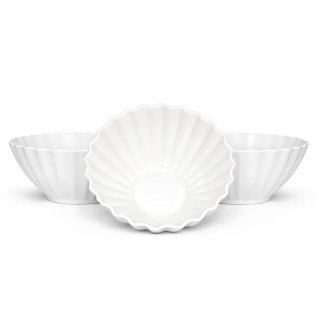 SCALLOPED CERAMIC SERVING BOWL