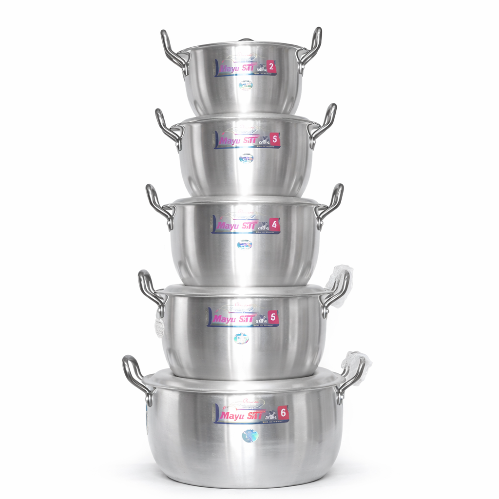 MAJESTIC STAINLESS STEEL COOKING POT SET OF 5(SMALL))