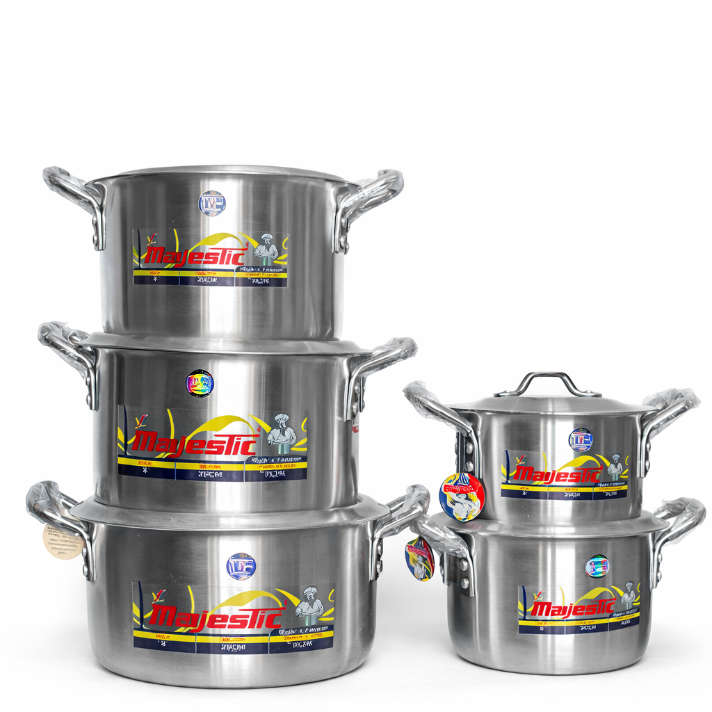 MAJESTIC STAINLESS STEEL COOKING POT SET OF 5(BIG)