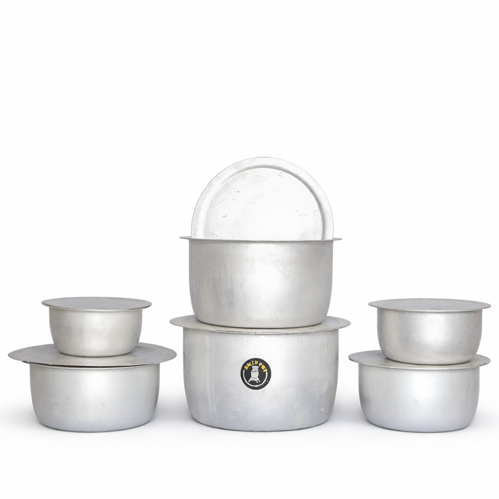 BELLY POTS ALUMINUM COOKING SET OF 6 (BIG)