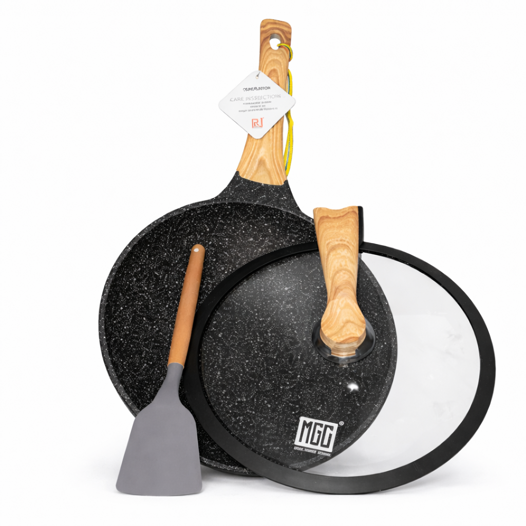 MGO GRANITE NONSTICK FRYING PAN WITH GLASS LID