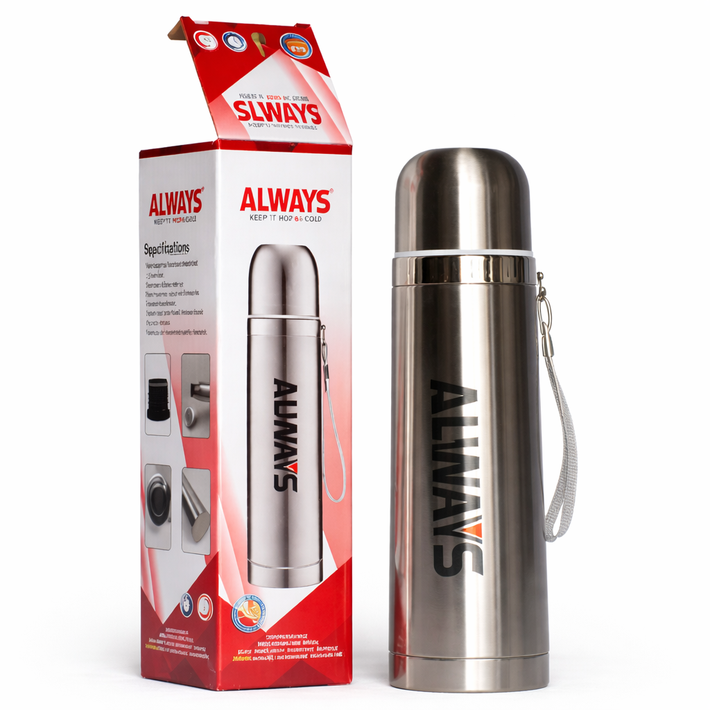 ALWAYS STAINLESS STEEL VACUUM FLASK 500ML