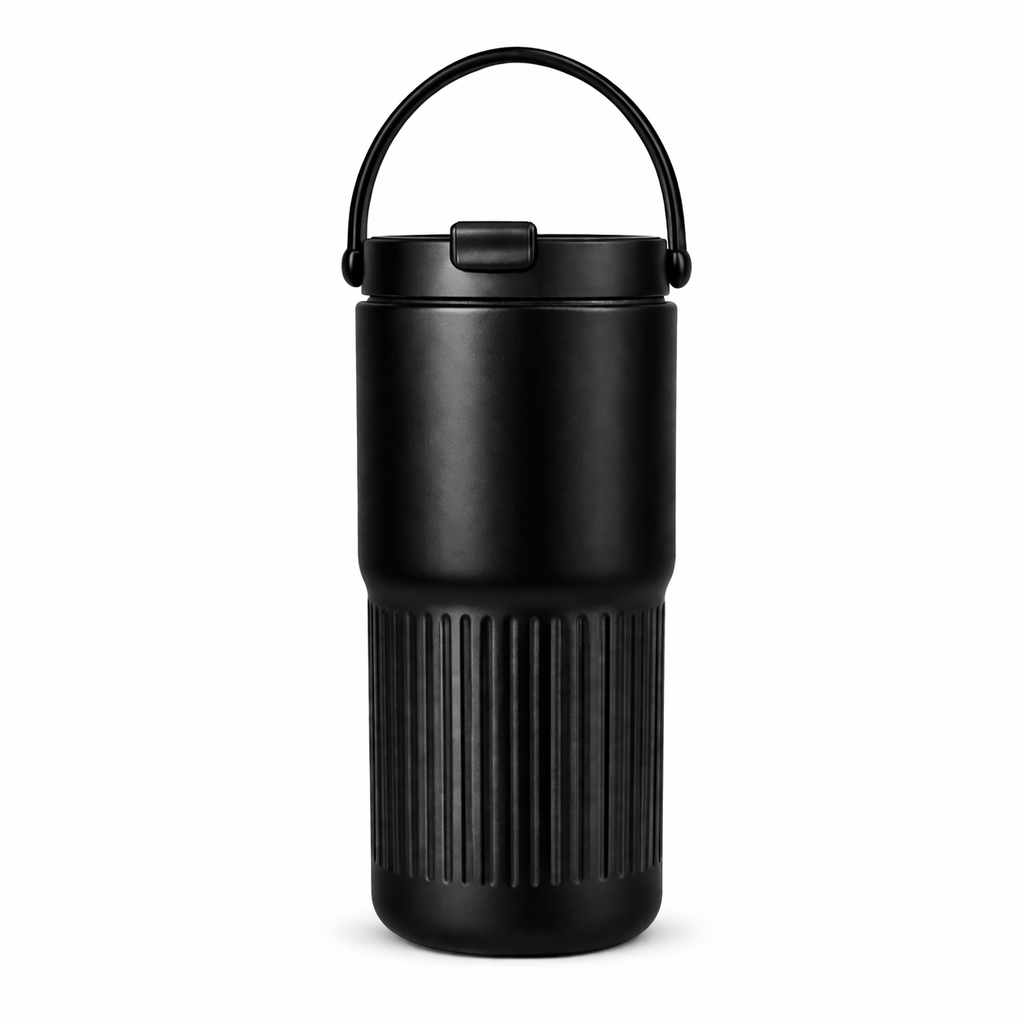 MATTE INSULATED TRAVEL TUMBLER WITH HANDLE