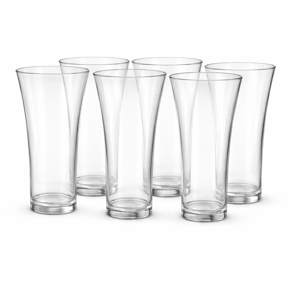 6PCS CLEAR TALL DRINKING GLASS SET