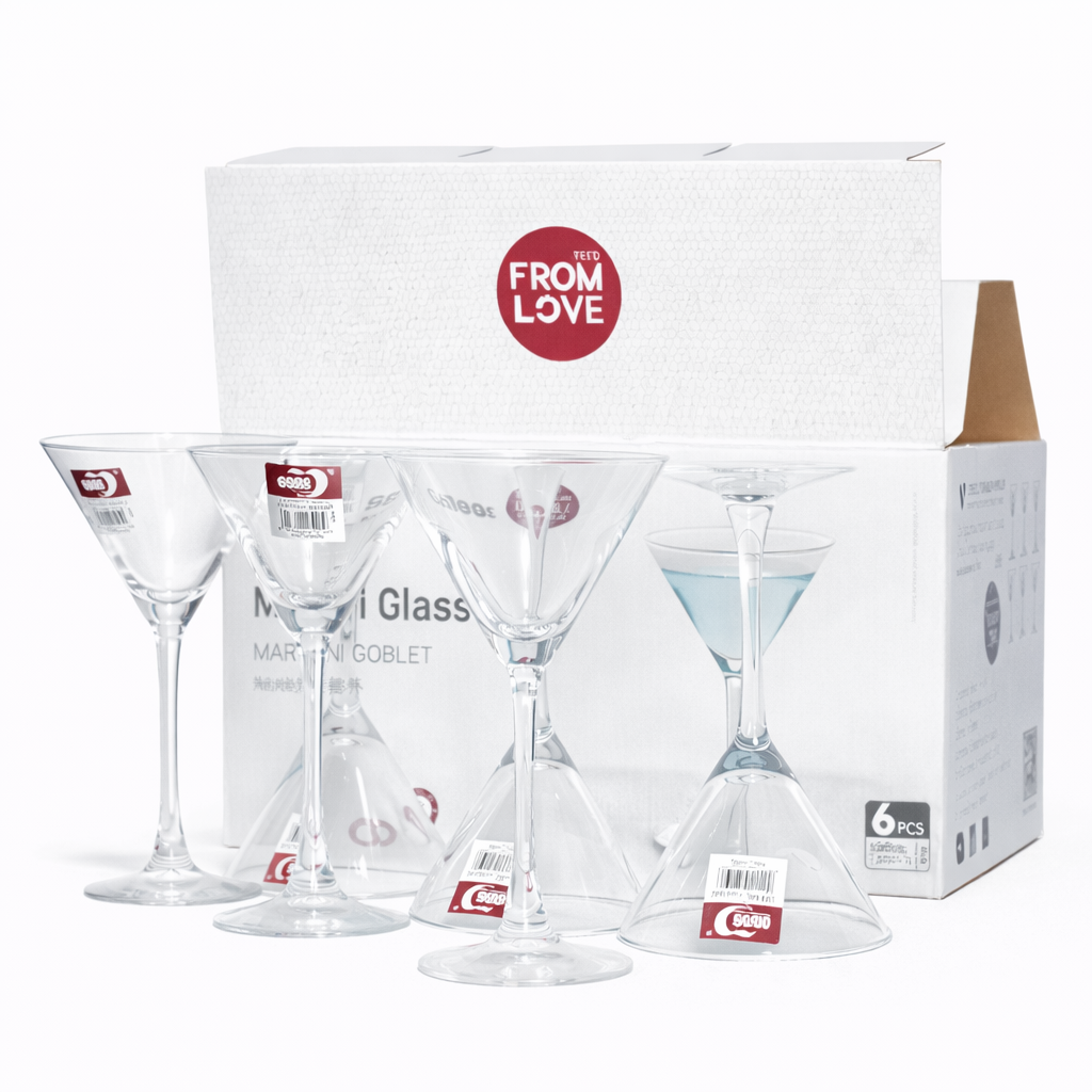 6PCS CLEAR MARTINI COCKTAIL GLASS SET