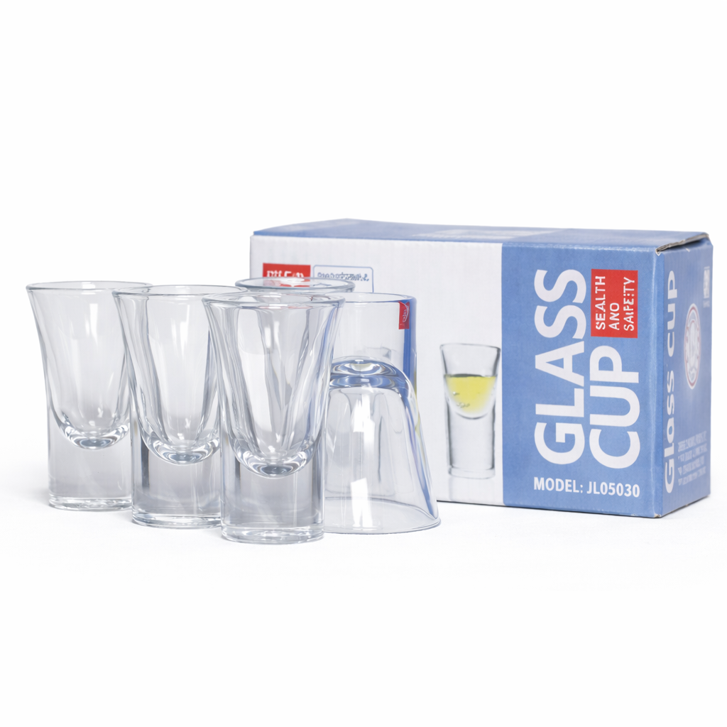 6PCS DOUBLE WALL GLASS SHOT CUP SET