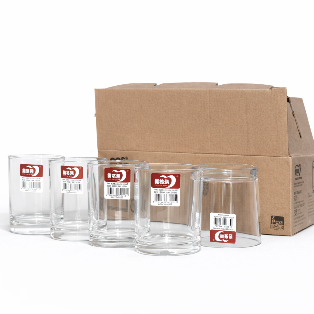 6PCS CLEAR SHORT WHISKEY GLASS SET