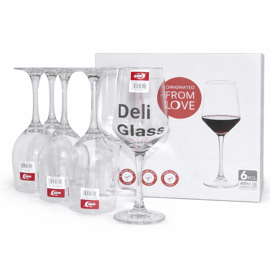 6PCS DELI CLEAR RED WINE GLASS SET – 400ML
