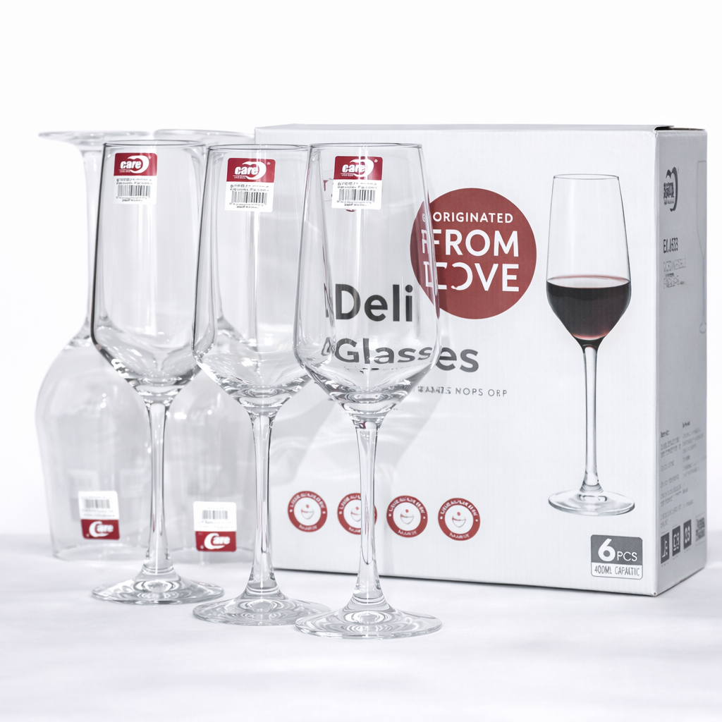 6PCS DELI CLEAR WHITE WINE GLASS SET – 400ML