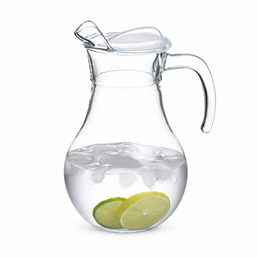 CLEAR GLASS WATER PITCHER WITH LID