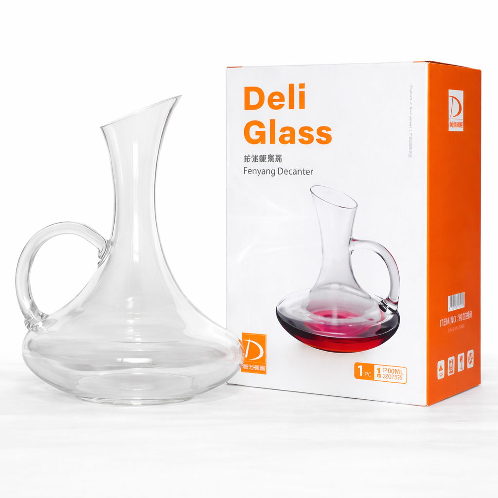 DELI CLEAR GLASS WINE DECANTER WITH HANDLE