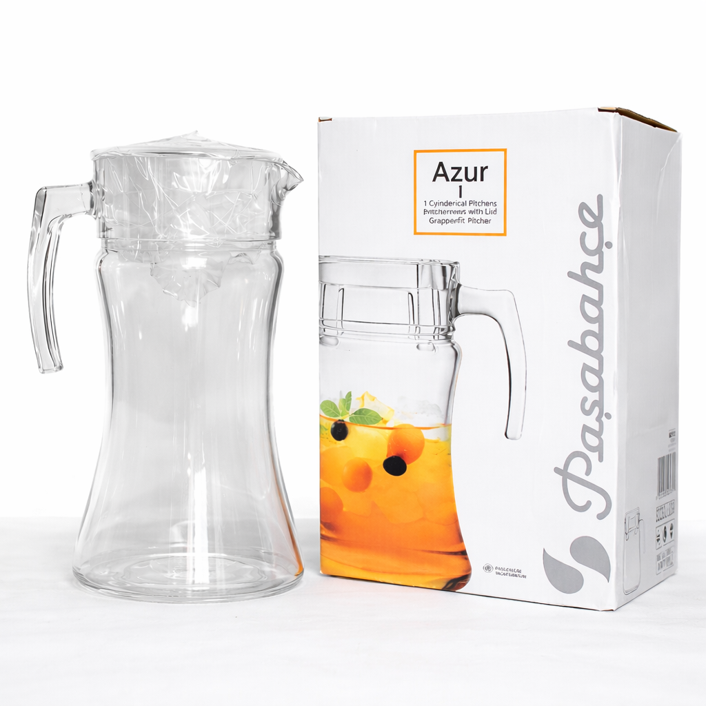 PASABAHCE AZUR GLASS PITCHER WITH LID