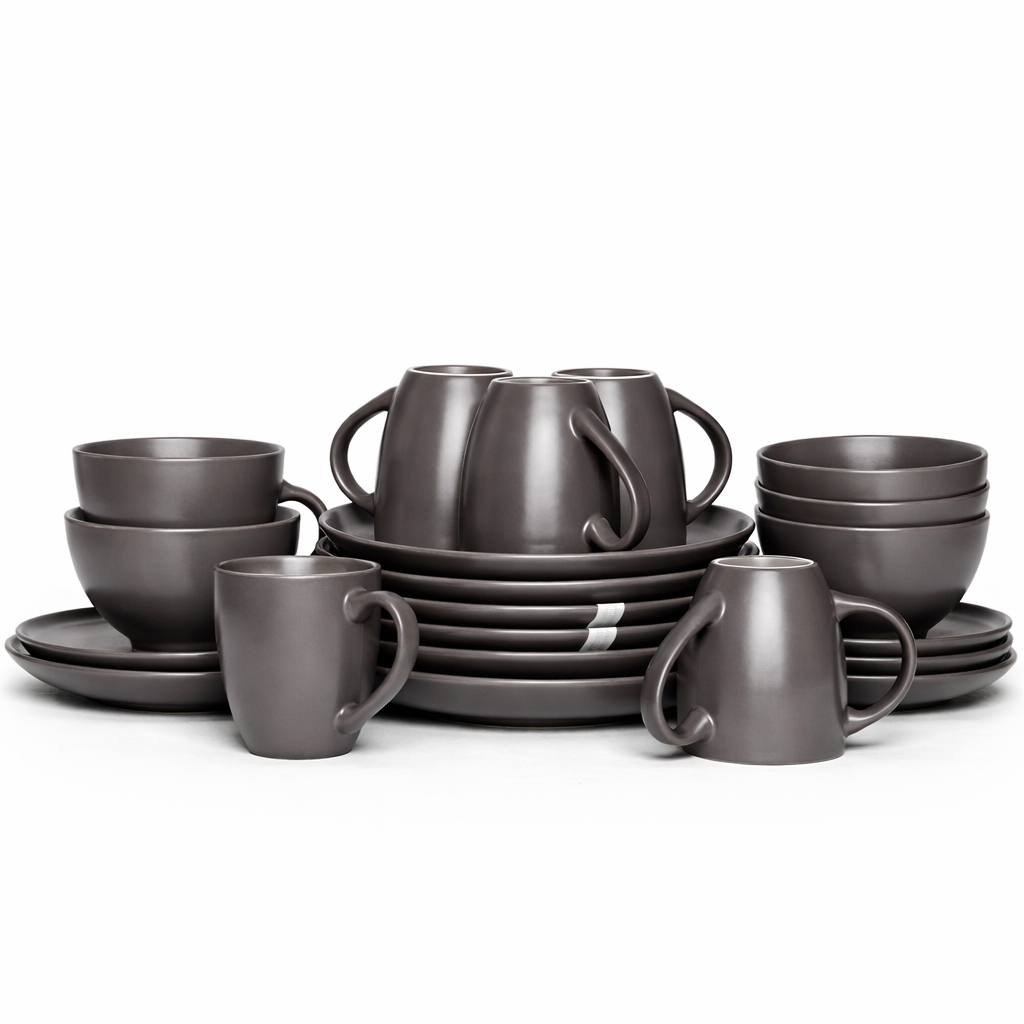 DANNY HOME DARK GRAY CERAMIC DINNER SET (24PCS)