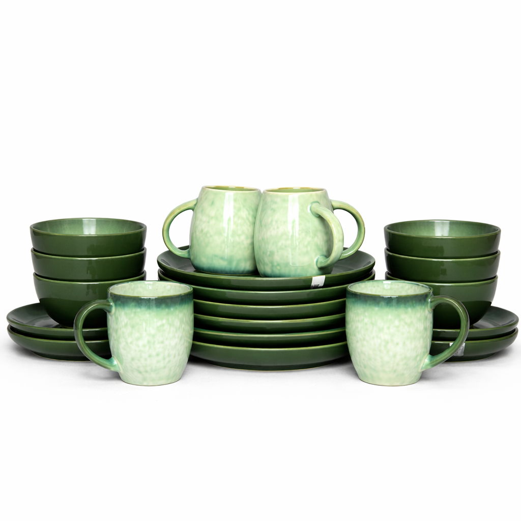 DANNY HOME GREEN GRADIENT CERAMIC DINNER SET (24PCS)