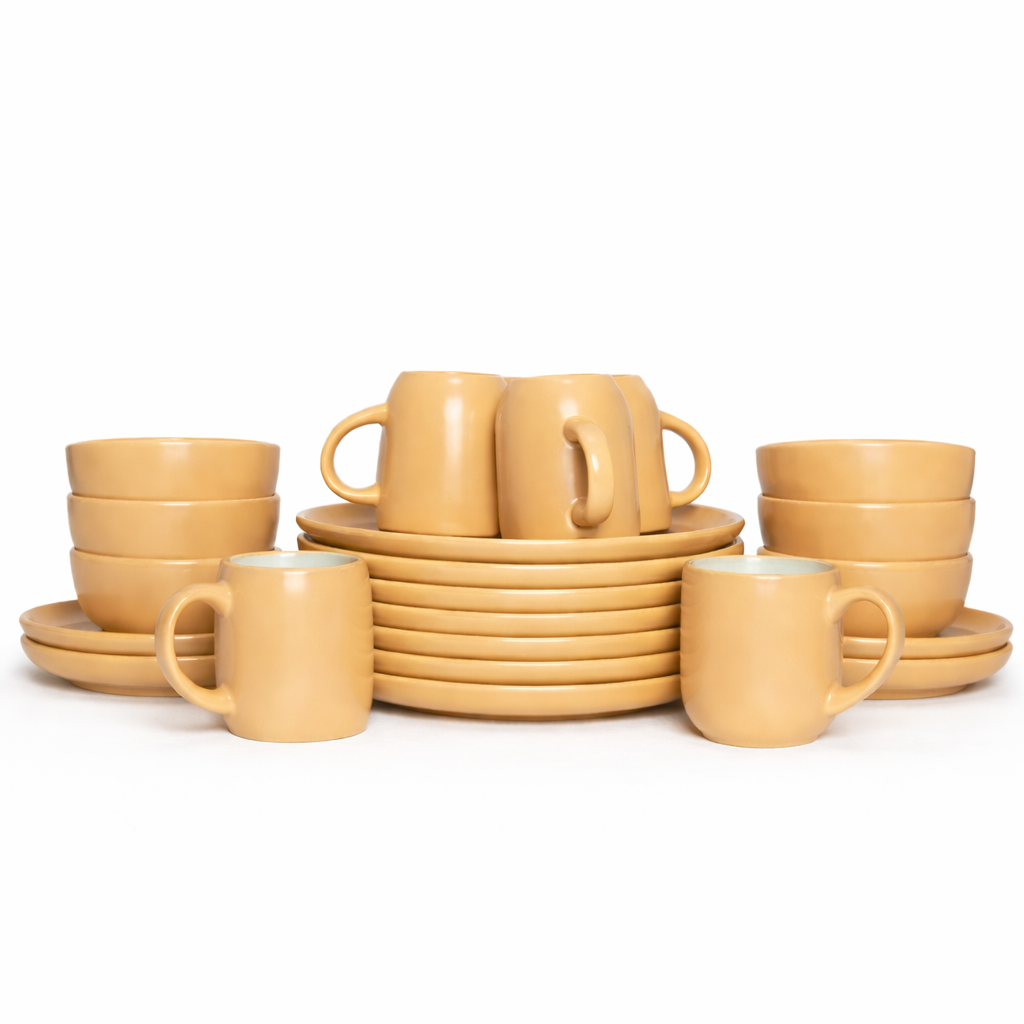 WARM ORANGE CERAMIC DINNER SET (24PCS)