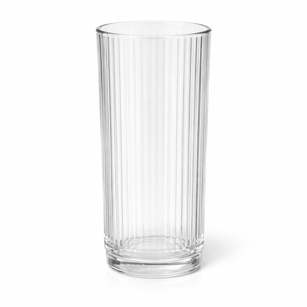 UNBREAKABLE CLEAR RIBBED HIGHBALL GLASS (1 PC)