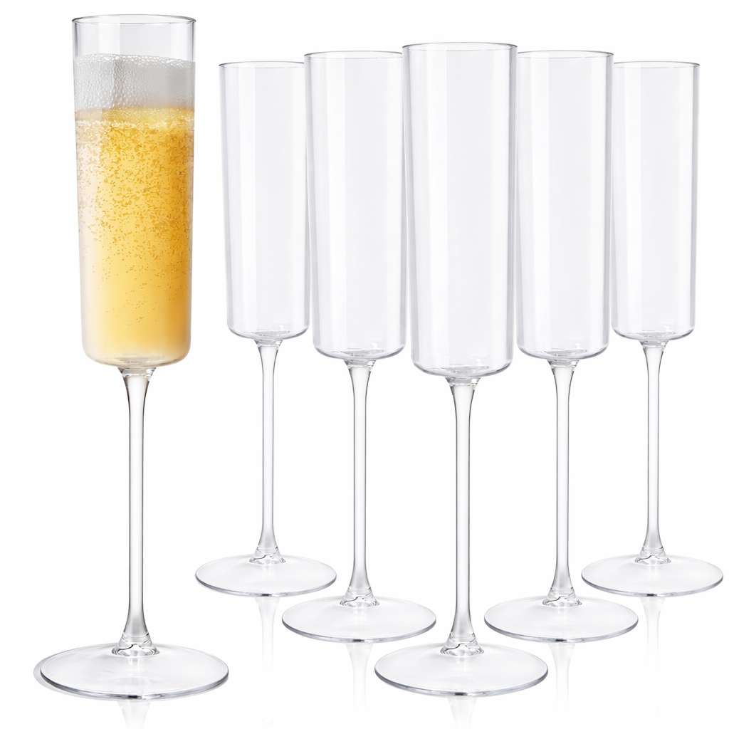 UNBREAKABLE CLEAR CHAMPAGNE FLUTES GLASS (1 PC)