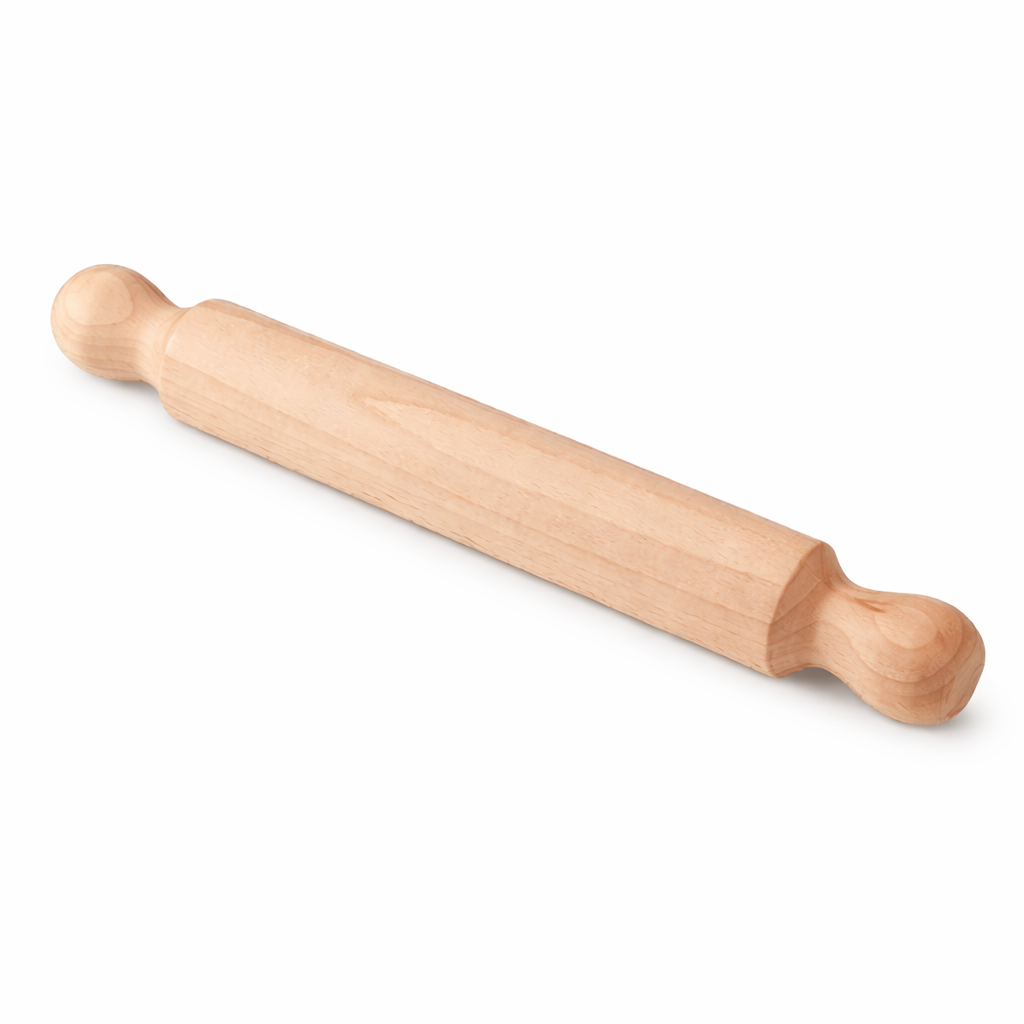 HAND CARVED WOODEN ROLLING PIN (DOUGH ROLLER)
