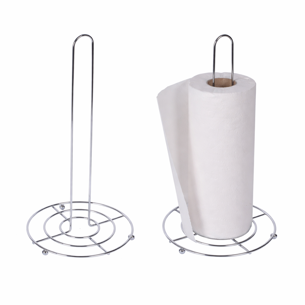 SILVER METAL PAPER TOWEL HOLDER STAND