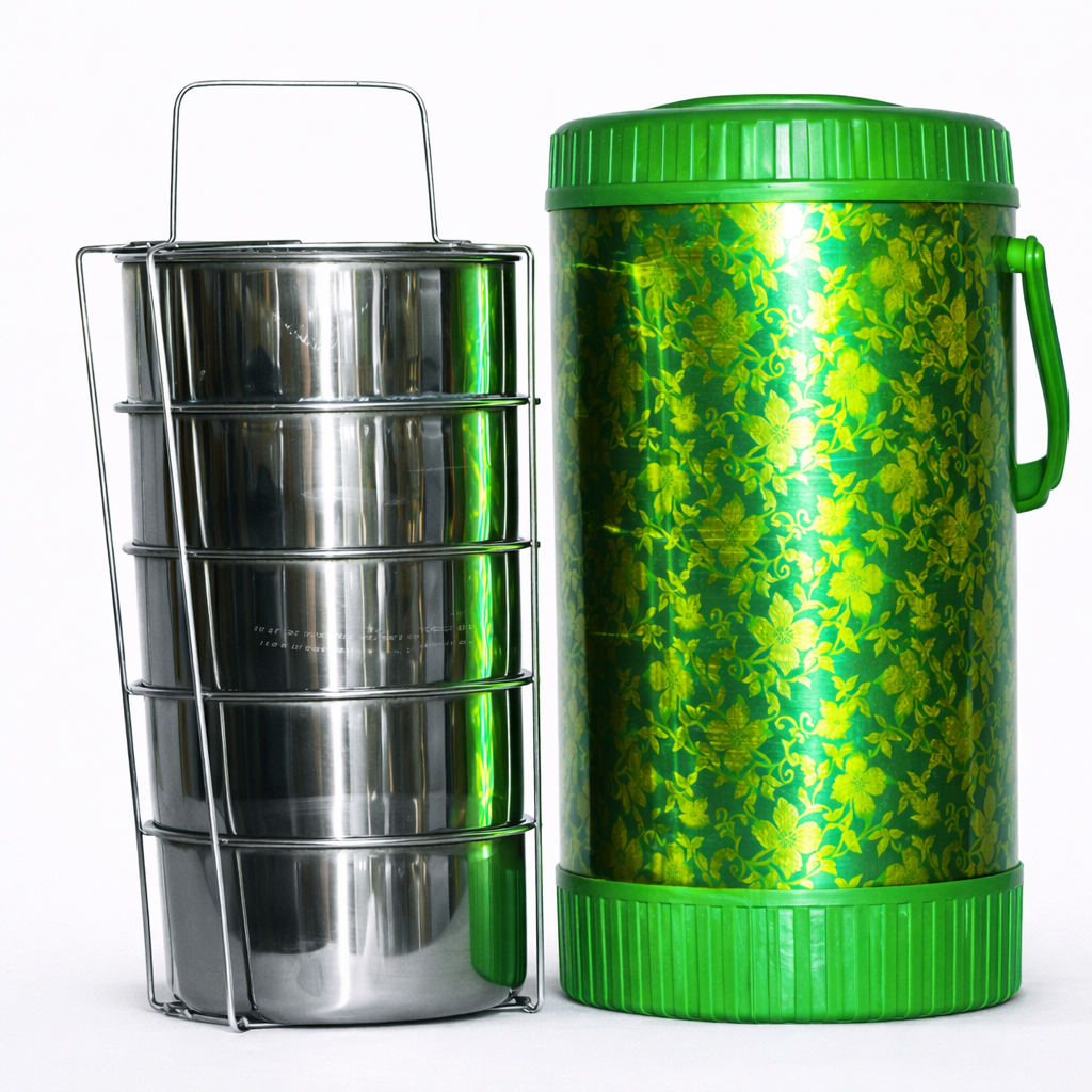 INSULATED FOOD CARRIER WITH 4-TIER STAINLESS STEEL LUNCH BOX