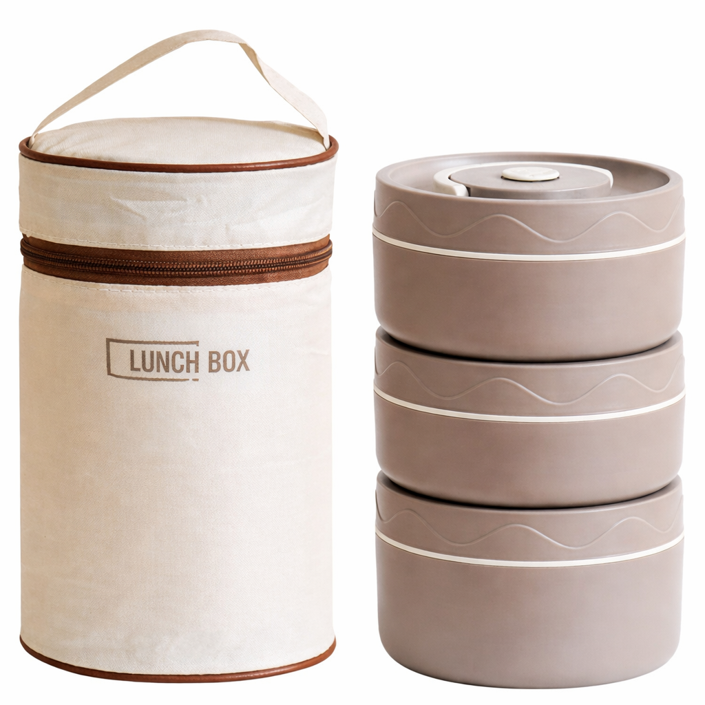 INSULATED LUNCH BOX SET OF 3 WITH CARRY BAG